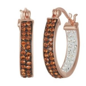 Chrystina Fine Silver Plated Crystal Hoop Earrings